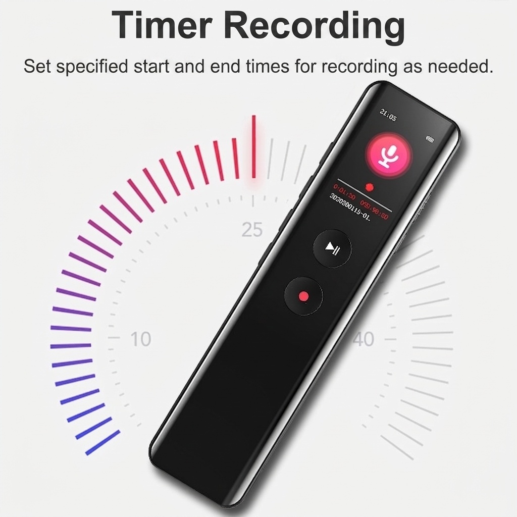 Grabadora de voz digital portátil con reproducción HiFi, cancelación de ruido inteligente, cifrado seguro de archivos, batería de larga duración, N5 negra