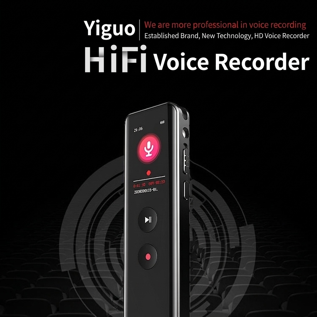 Grabadora de voz digital portátil con reproducción HiFi, cancelación de ruido inteligente, cifrado seguro de archivos, batería de larga duración, N5 negra