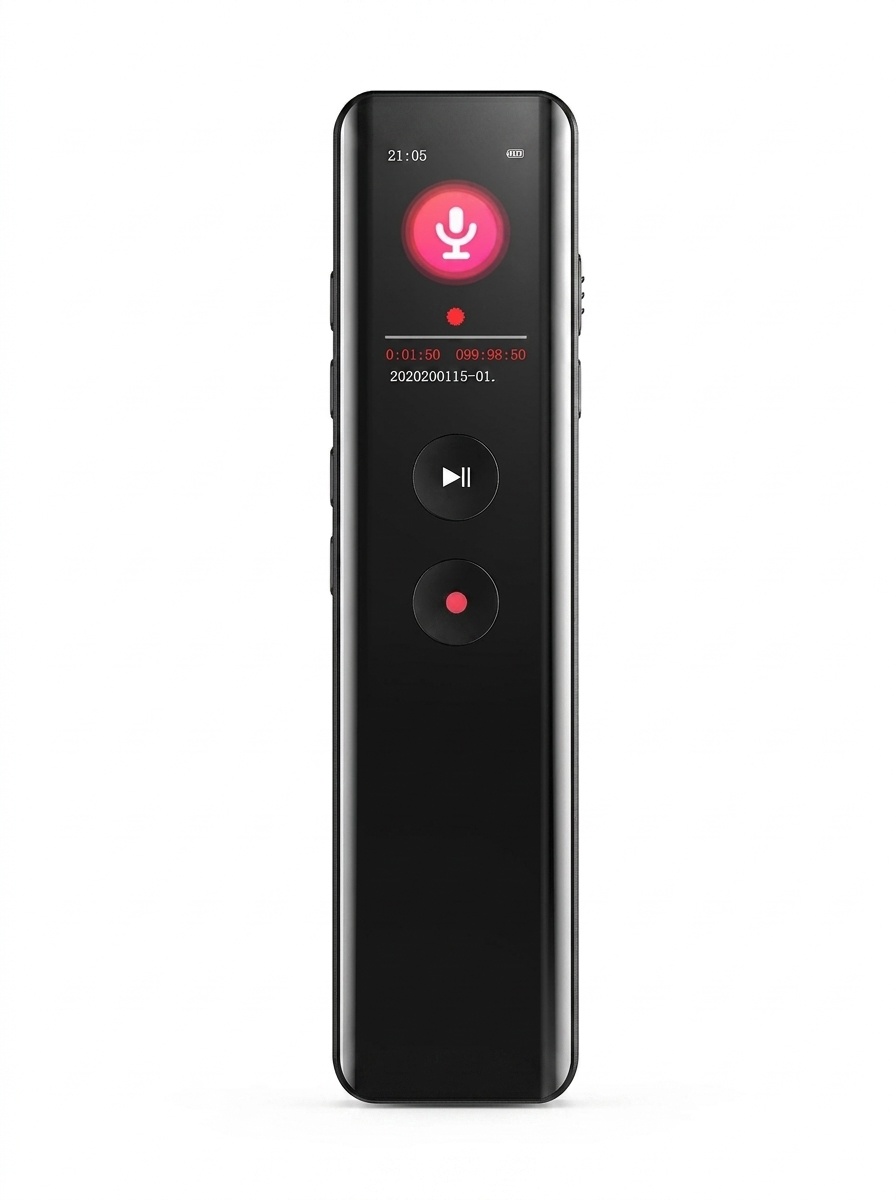 Grabadora de voz digital portátil con reproducción HiFi, cancelación de ruido inteligente, cifrado seguro de archivos, batería de larga duración, N5 negra