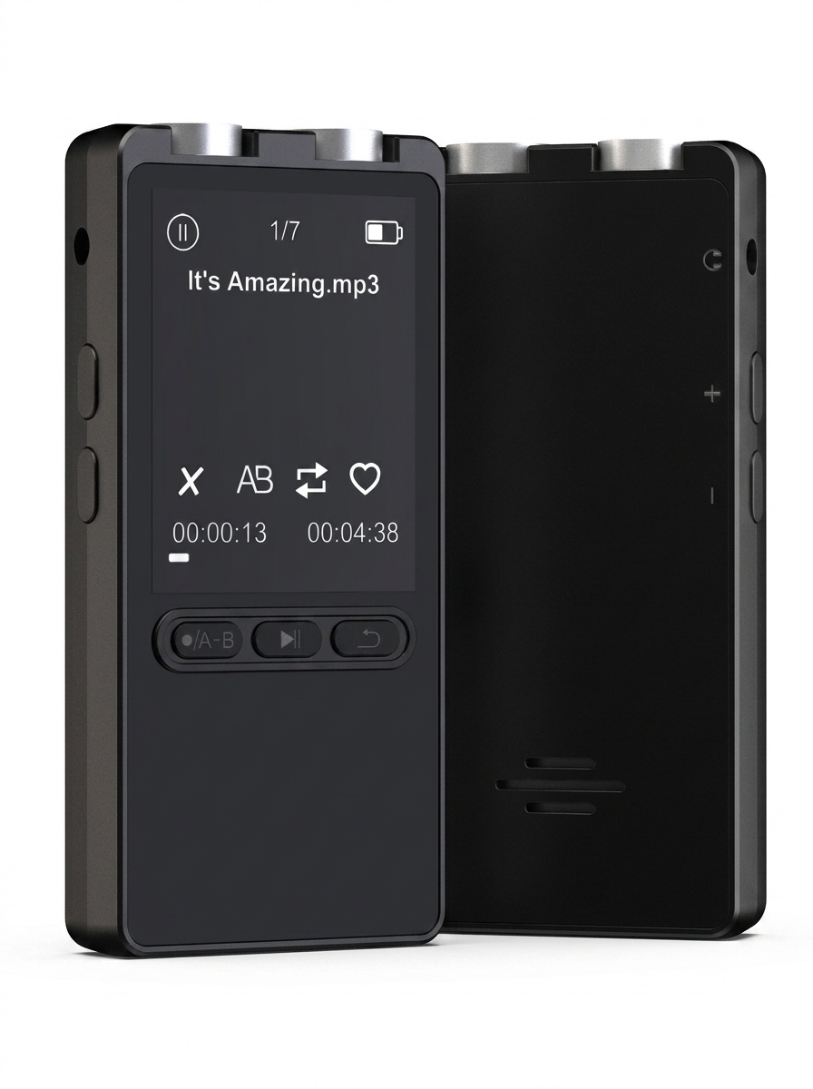 Reproductor MP3 portátil con 128 GB de almacenamiento interno, conectividad Bluetooth 5.2, audio de alta fidelidad, 20 horas de duración de la batería, N27 Negro