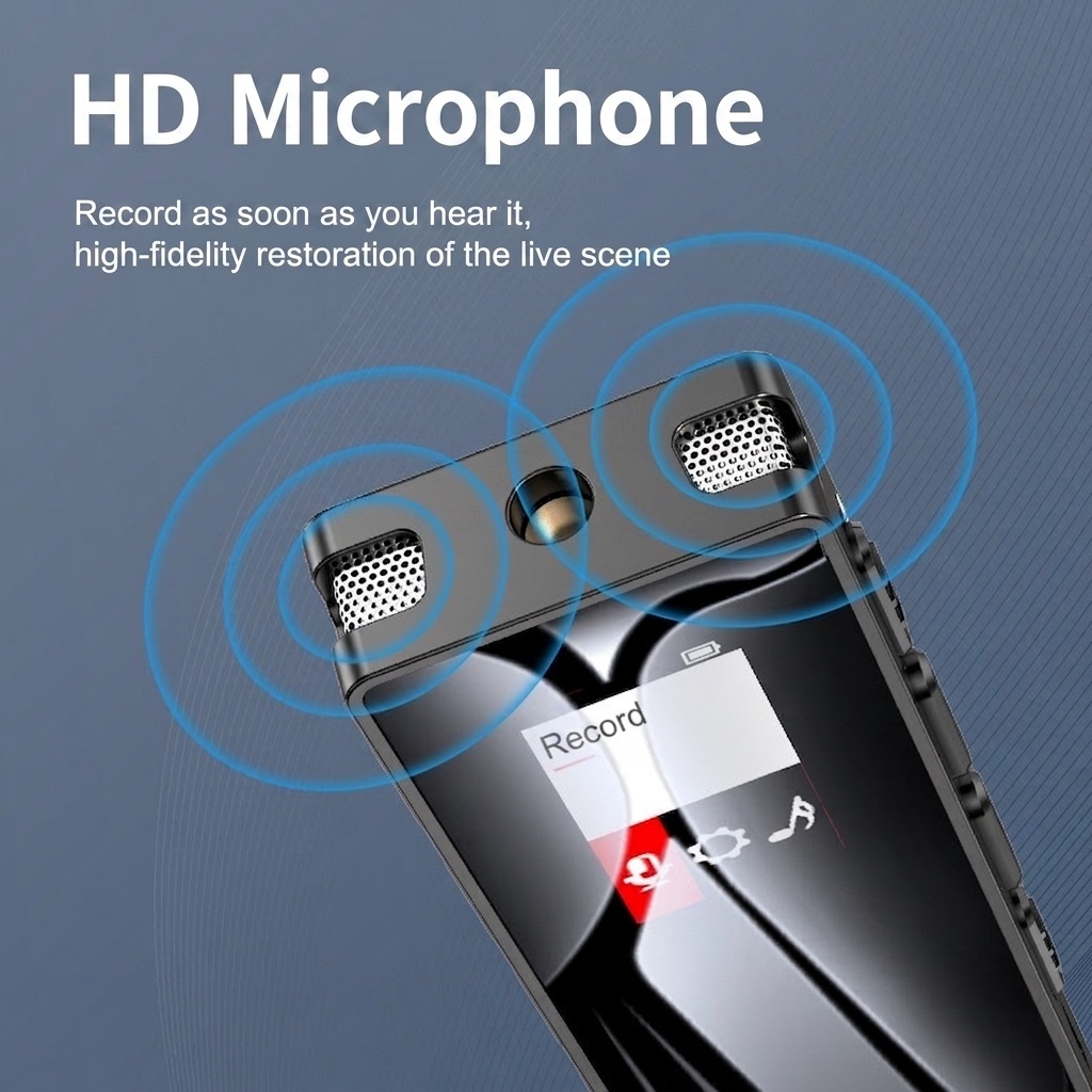 Grabadora de voz digital HD con reproducción de MP3, potente chip DSP, cancelación de ruido real, grabación nítida a 200 m, funcionamiento con un solo botón, N3 Black