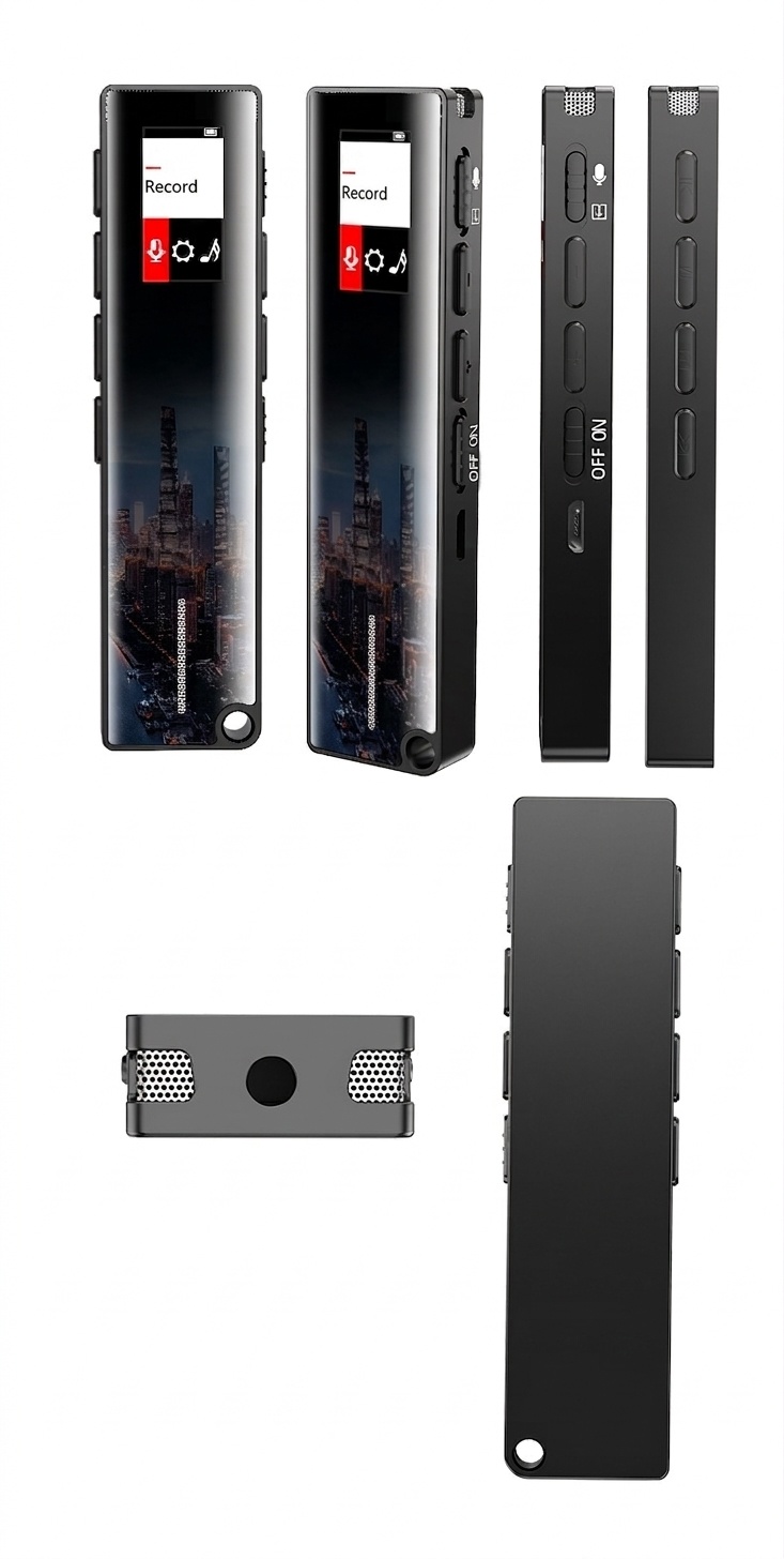 Grabadora de voz digital HD con reproducción de MP3, potente chip DSP, cancelación de ruido real, grabación nítida a 200 m, funcionamiento con un solo botón, N3 Black