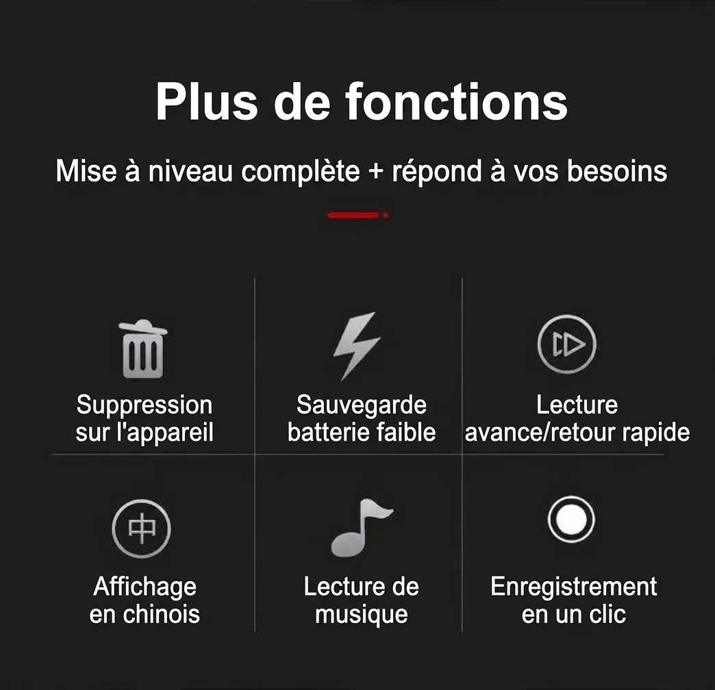 Lecteur MP3 portable avec mémoire interne de 128 Go, connectivité Bluetooth 5.2, son haute fidélité, autonomie de 20 heures, N27 Noir