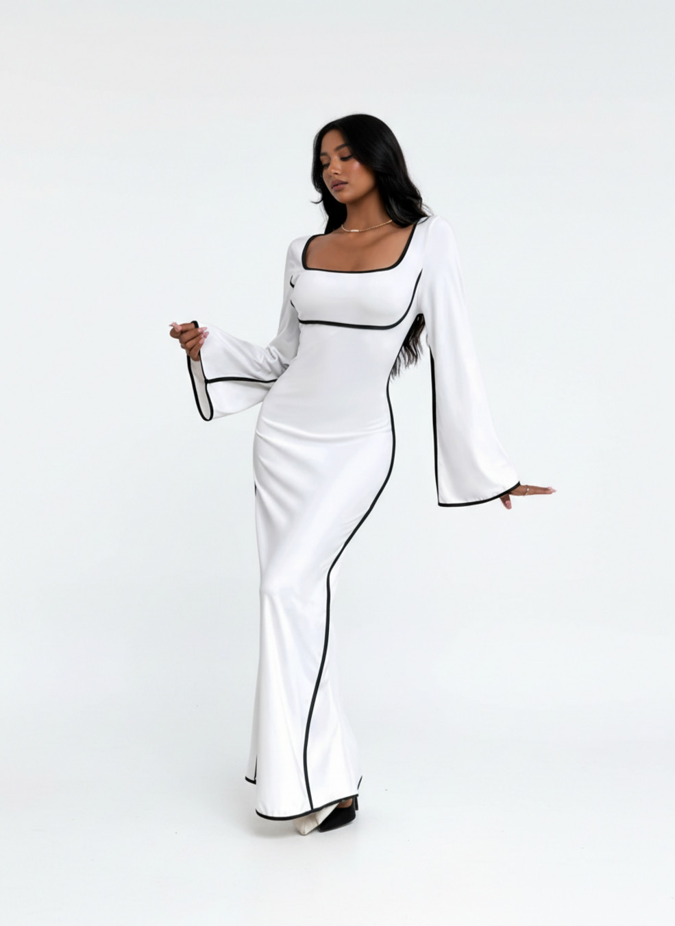 Knitted fabrics Polyester (polyester fiber) Work Style Dresses GWC-00012