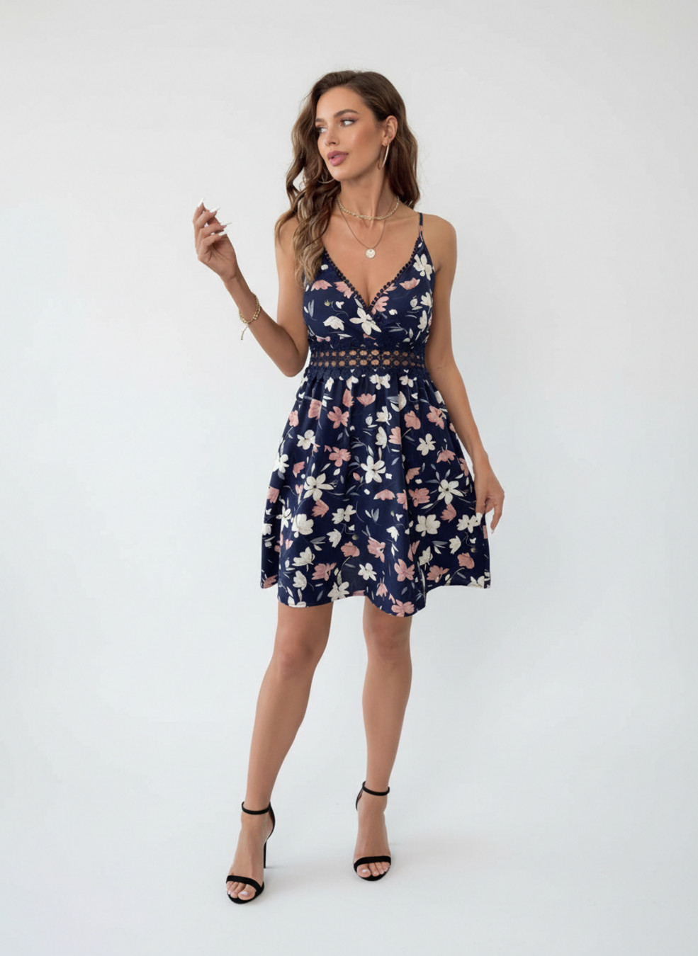 Vestidos de trabajo de poliéster azul marino L GWC-00005