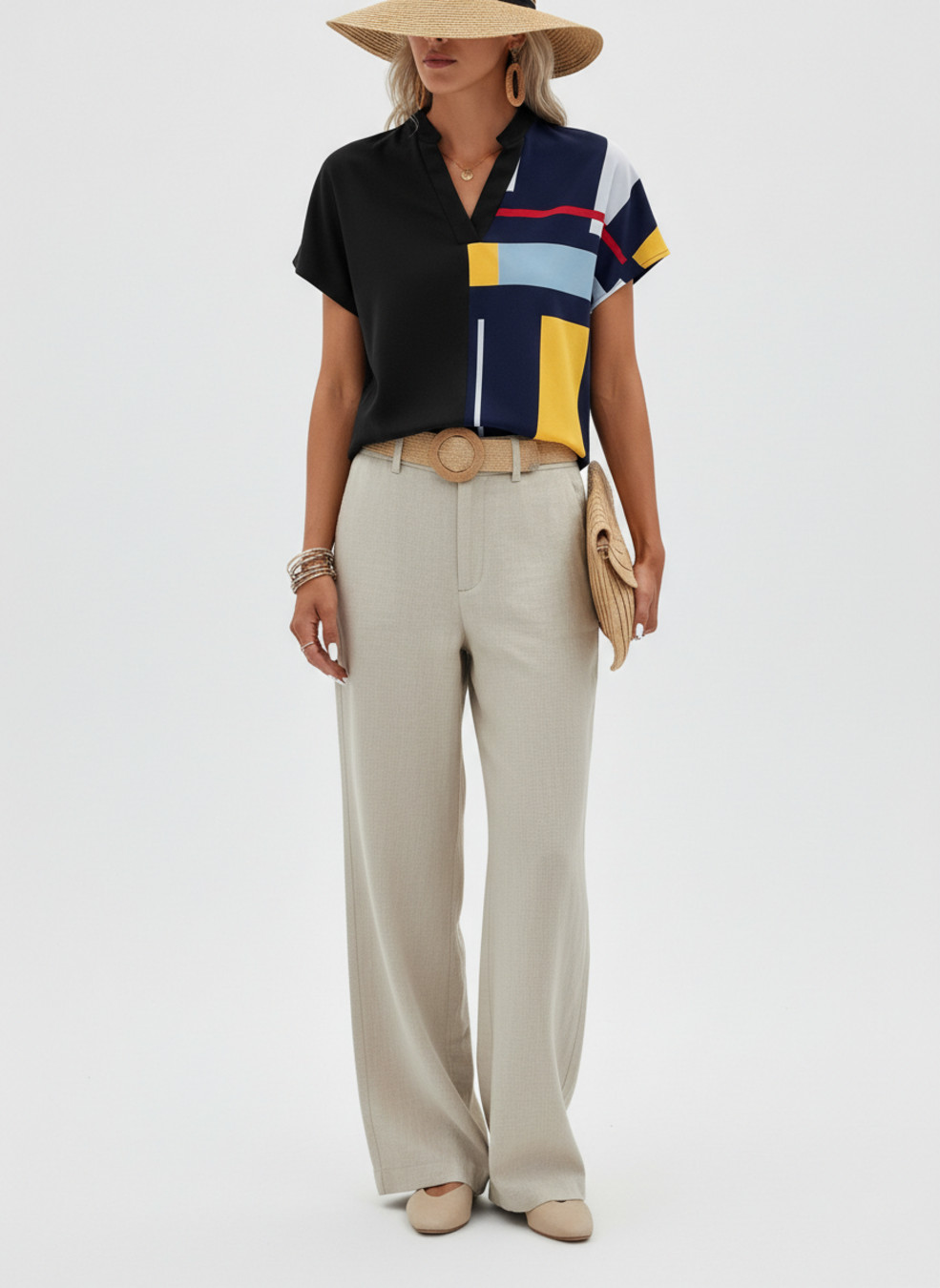 Polyester (polyester fiber) Work Style Tops GWC-00006