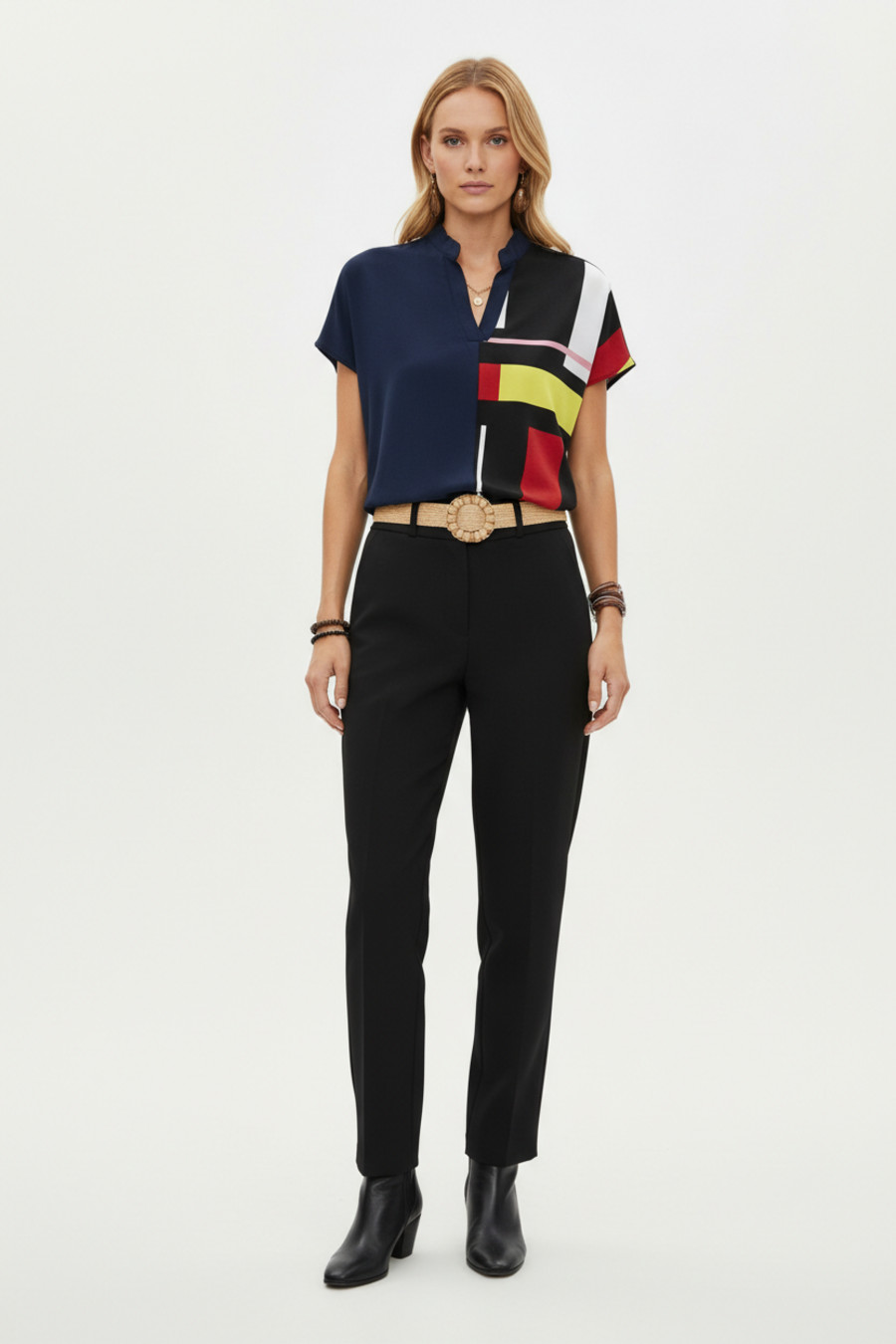 Polyester (polyester fiber) Work Style Tops GWC-00006