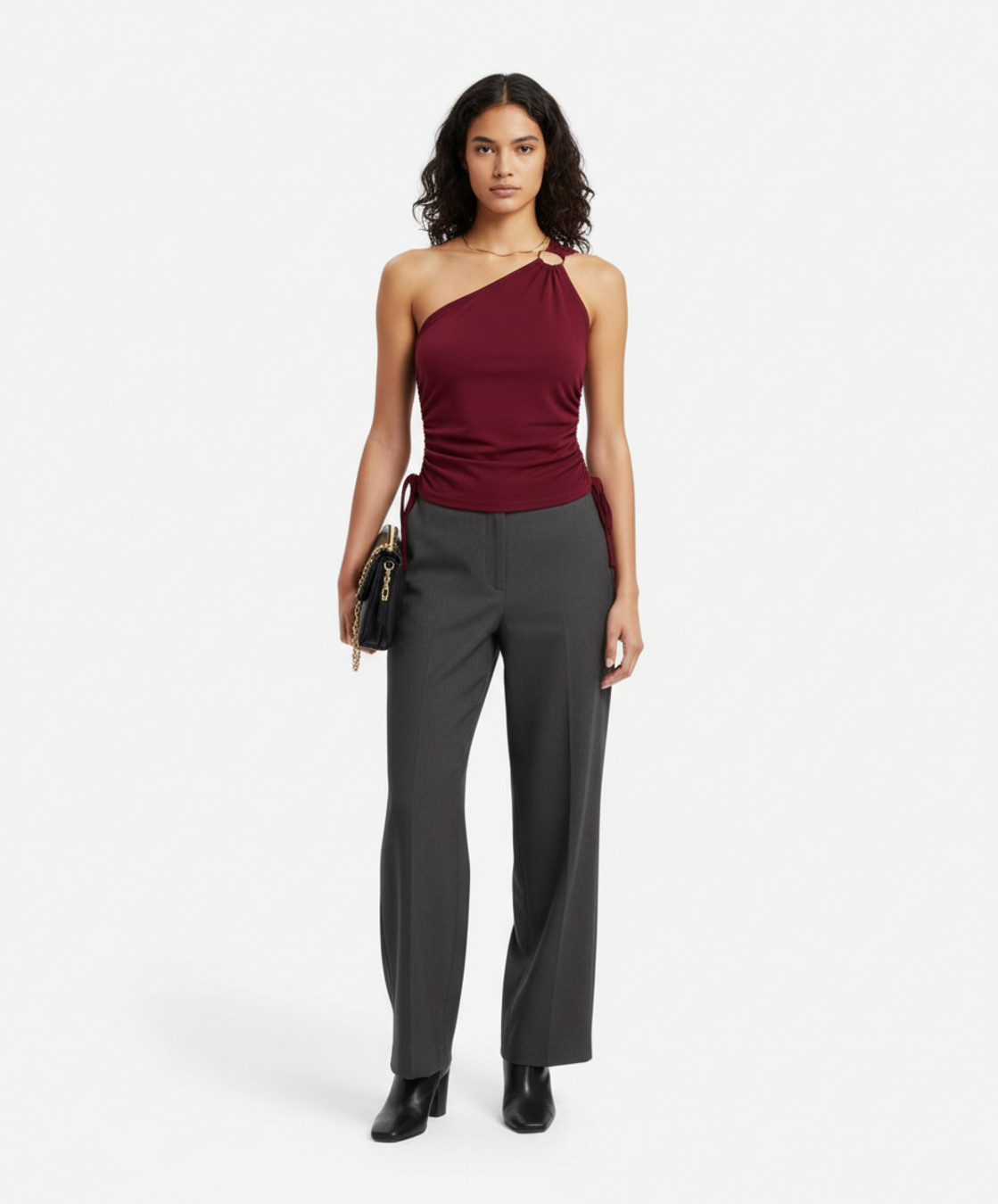 White Polyester Polyester (polyester fiber) Party Style Tops L GWC-00015