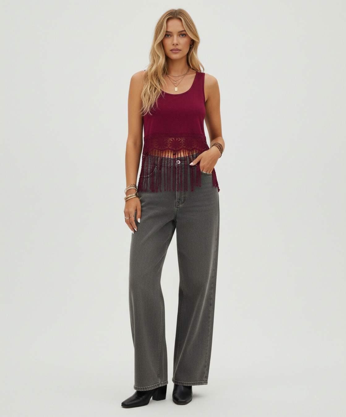 Abrikooskleurige gebreide stof, polyester (polyestervezel), feestelijke tops, maat L, GWC-00019