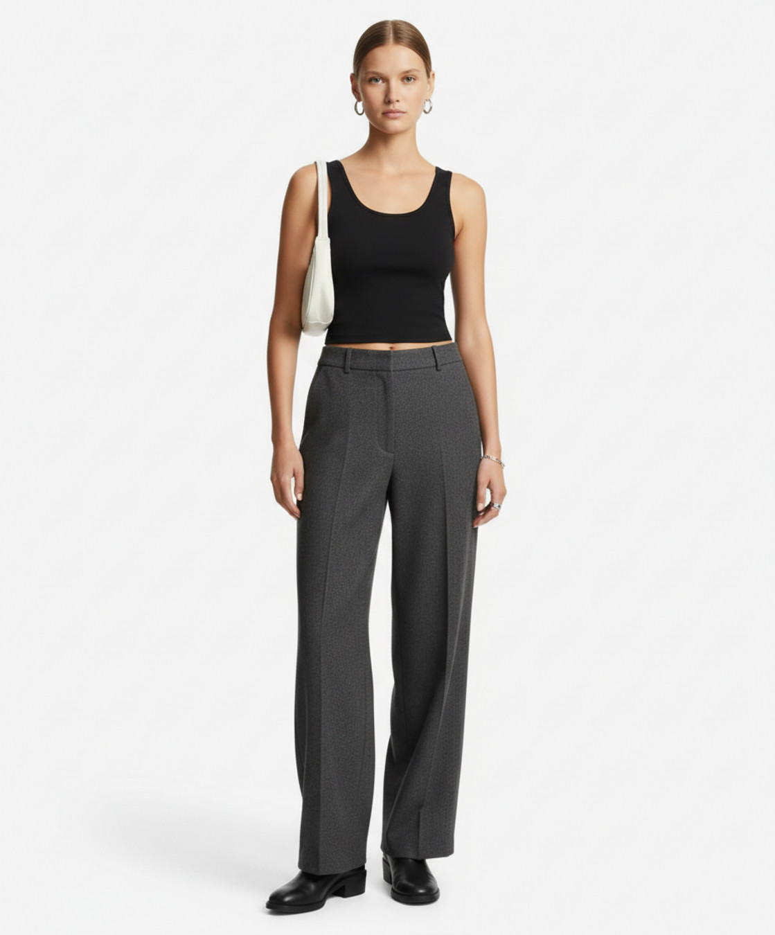 Black Knitted fabrics Polyester (polyester fiber) Party Style Tops L GWC-00024