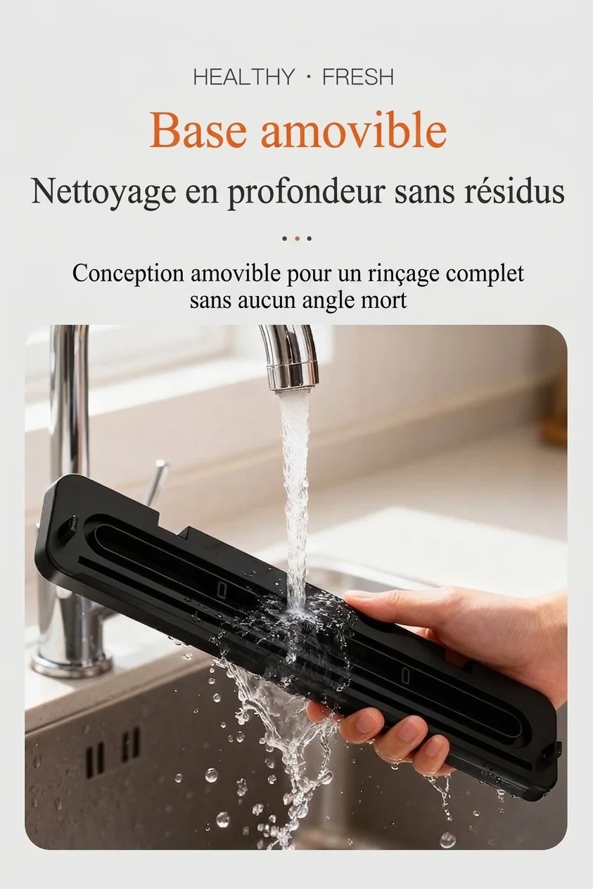 Machine de mise sous vide automatique avec stérilisation UV, puissante aspiration de 75 kPa pour la conservation des aliments secs et humides, compacte avec base amovible
