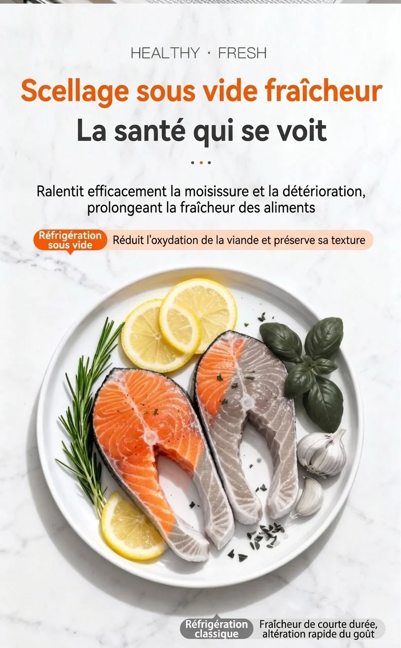 Machine de mise sous vide automatique avec stérilisation UV, puissante aspiration de 75 kPa pour la conservation des aliments secs et humides, compacte avec base amovible
