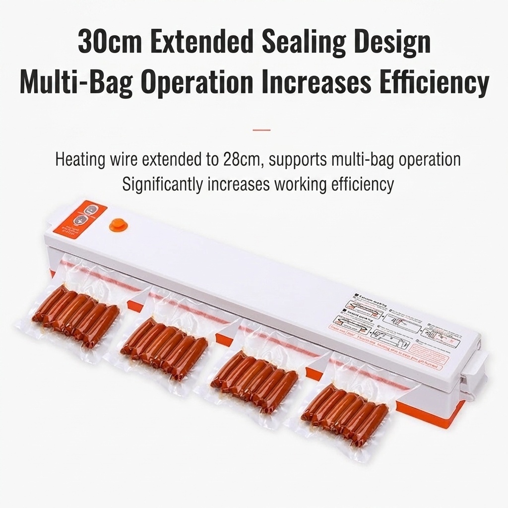 Macchina automatica per il sottovuoto degli alimenti, con doppio motore potente, barra di sigillatura da 30 cm, conserva gli alimenti secchi e umidi con un solo tocco, mantiene gli alimenti freschi 5 volte più a lungo.