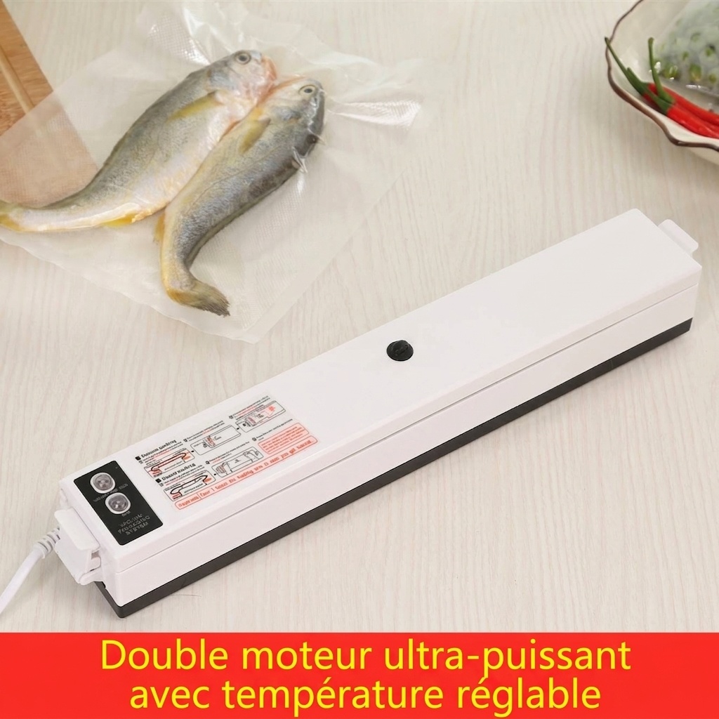Machine de mise sous vide automatique pour aliments, double moteur puissant, barre de scellage de 30 cm, conservation des aliments secs et humides en une seule touche, conserve les aliments frais 5 fois plus longtemps