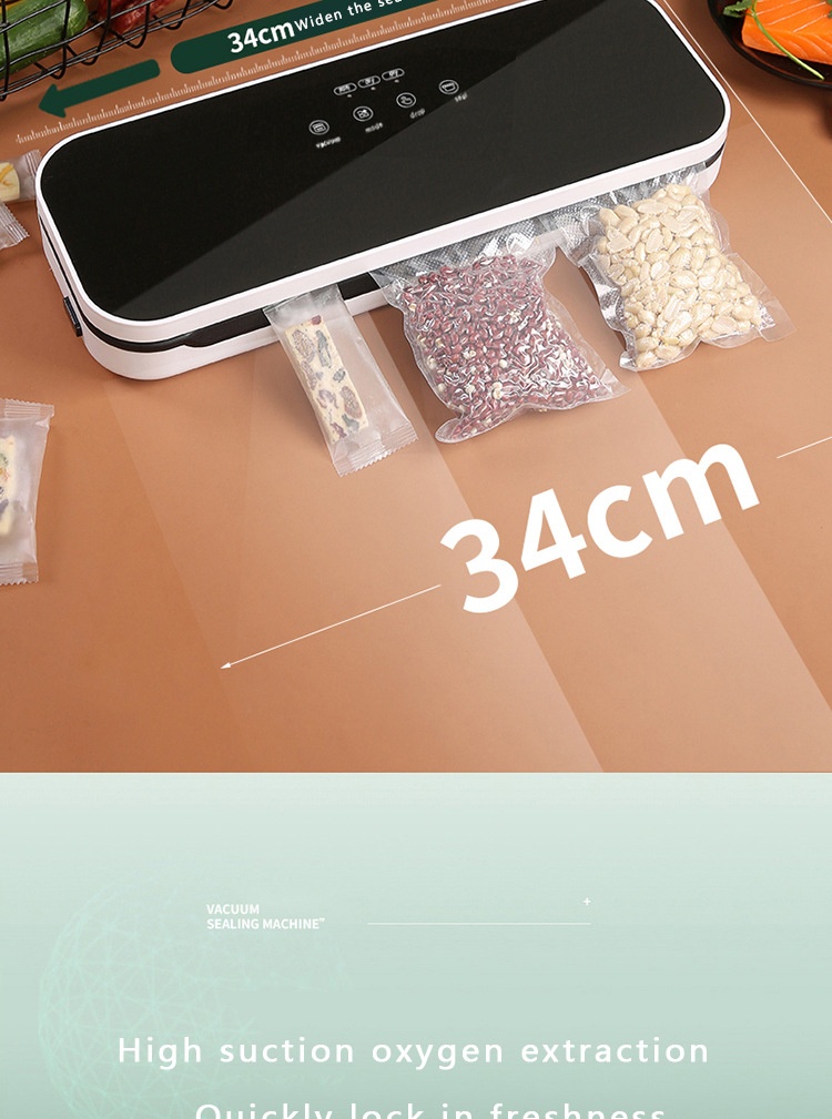 Macchina sottovuoto per uso commerciale e domestico, con forte aspirazione, ideale per la conservazione degli alimenti e il confezionamento di sacchetti.
