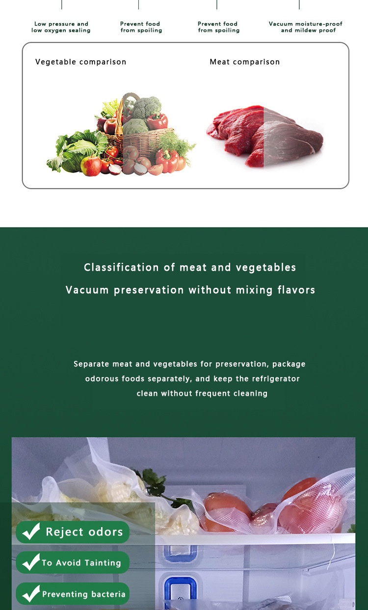 Macchina sottovuoto per uso commerciale e domestico, con forte aspirazione, ideale per la conservazione degli alimenti e il confezionamento di sacchetti.