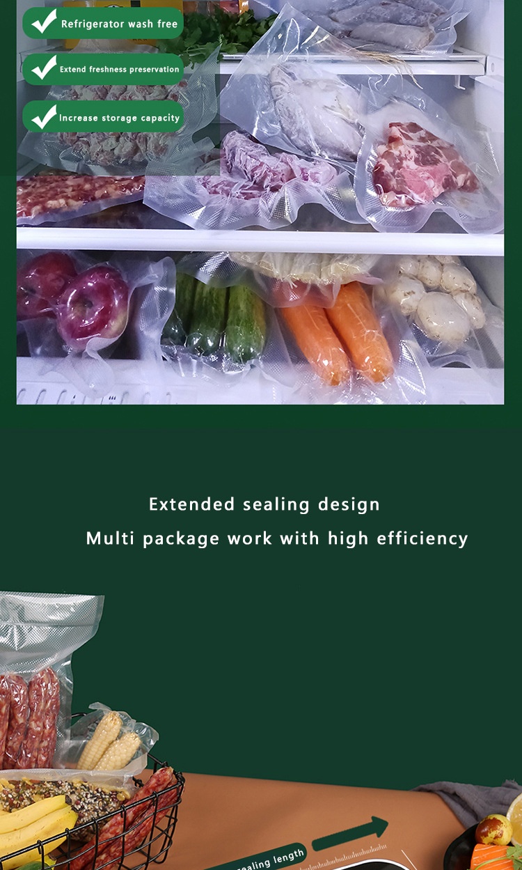 Macchina sottovuoto per uso commerciale e domestico, con forte aspirazione, ideale per la conservazione degli alimenti e il confezionamento di sacchetti.