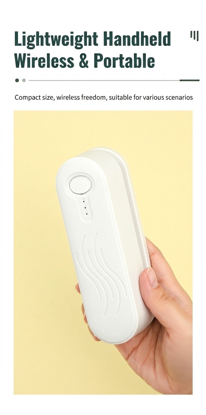 Mini sigillatrice portatile per sacchetti, sigillatrice termica ricaricabile con batteria da 1200 mAh, controllo intelligente della temperatura, sigillatrice ermetica per alimenti, ideale per cucina e snack.