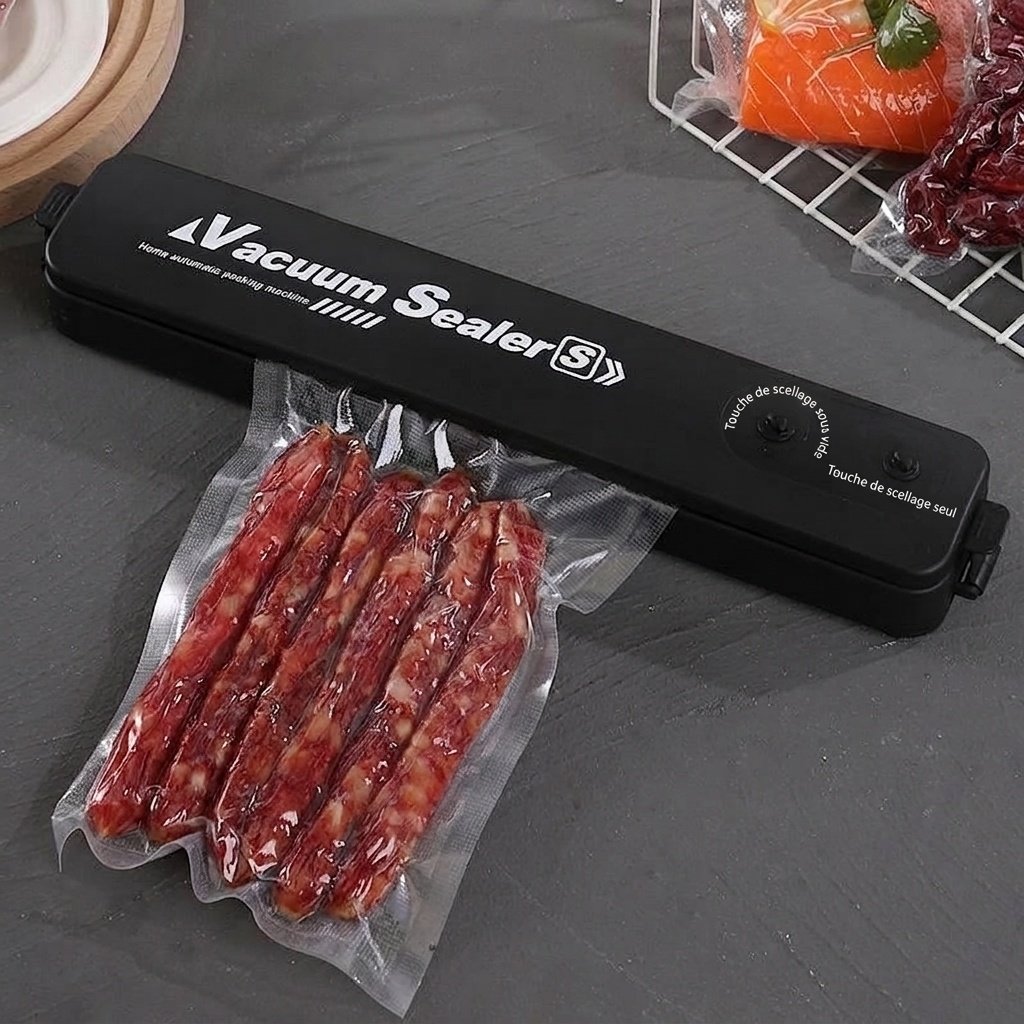 Machine de mise sous vide automatique pour aliments, forte aspiration de 120 kPa, longueur de scellage de 30 cm, utilisation simplifiée (une seule touche), idéale pour la conservation des aliments secs et humides.