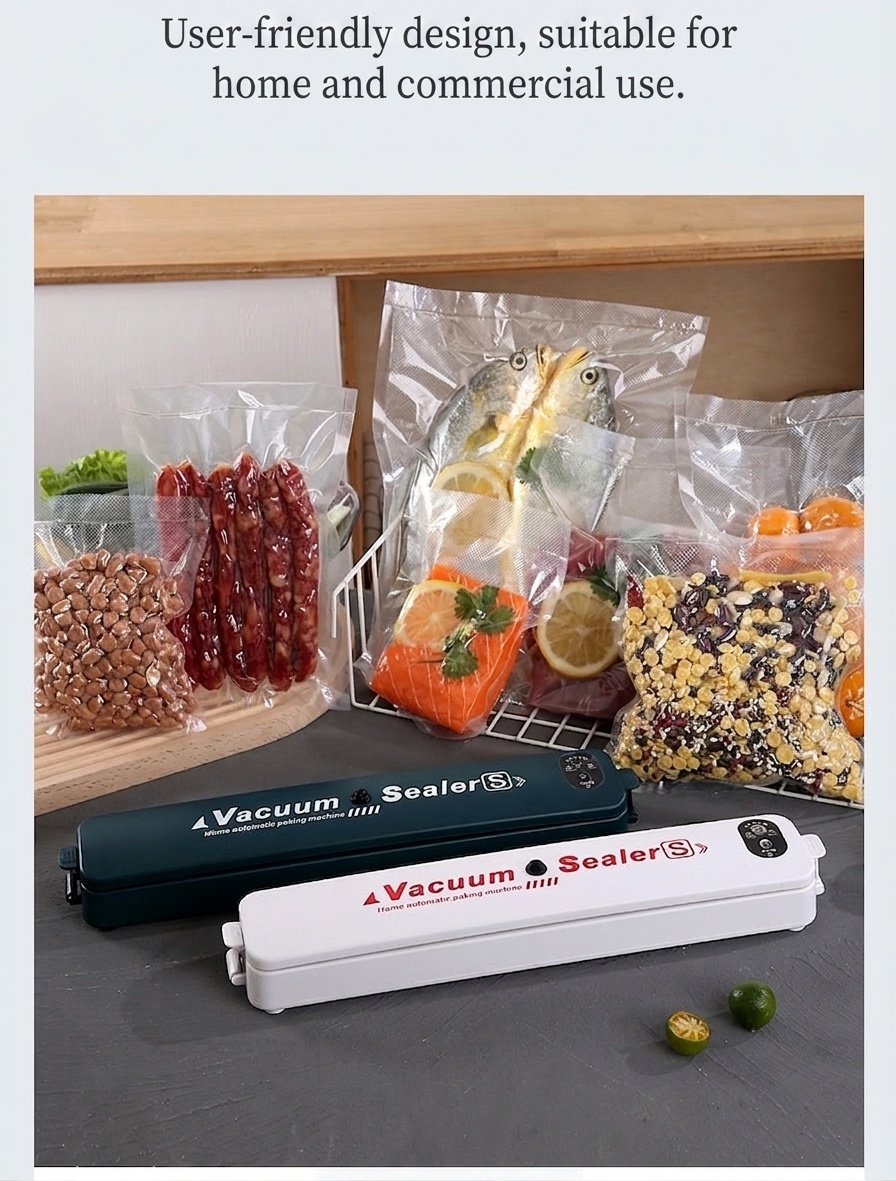 Macchina automatica per sottovuoto, aspirazione potente da 120 kPa, lunghezza di sigillatura 30 cm, funzionamento con un solo pulsante, conservante per alimenti secchi e umidi.