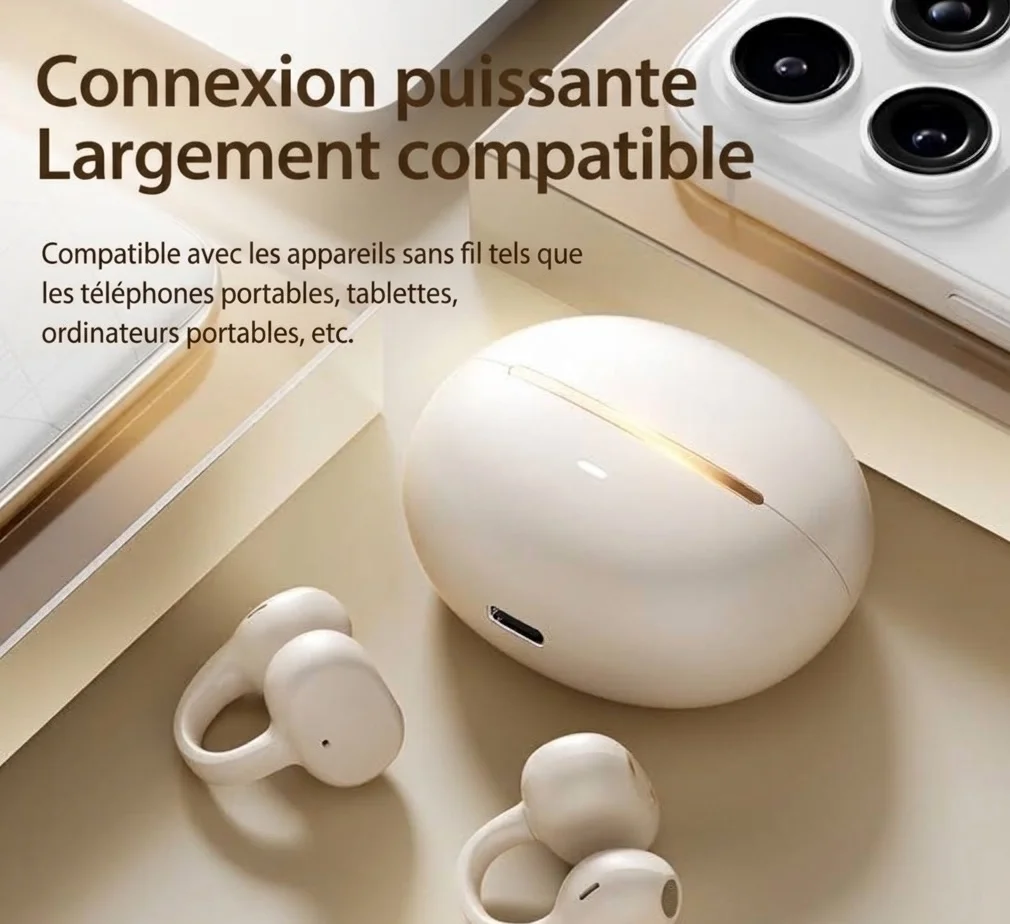 Écouteurs intra-auriculaires sans fil Bluetooth à oreille ouverte - Son panoramique Modèle n° M136