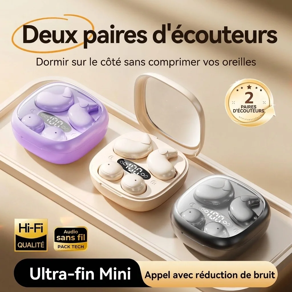 Écouteurs intra-auriculaires sans fil Bluetooth à oreille ouverte - Son panoramique Modèle n° M136