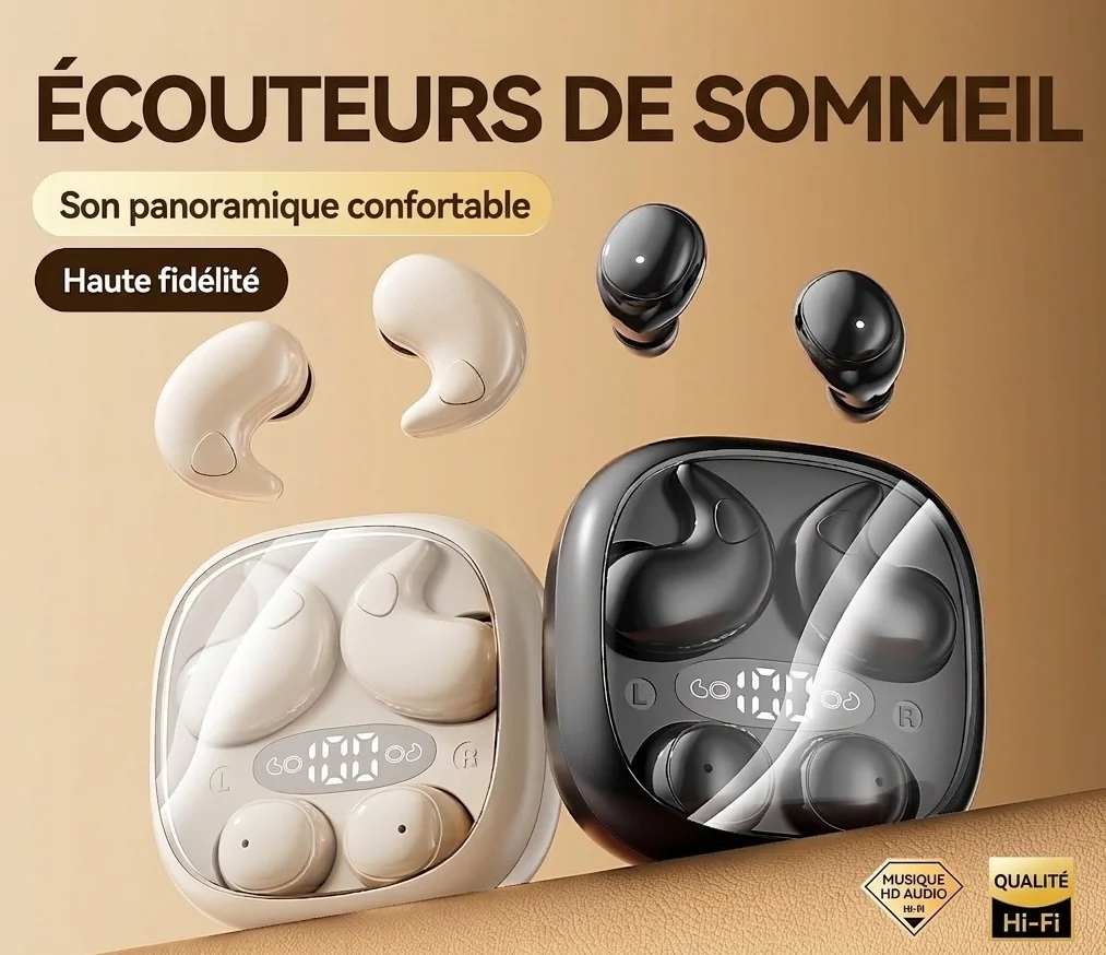 Mini écouteurs sans fil pour dormir - Modèle ultra-fin à réduction de bruit n° M126