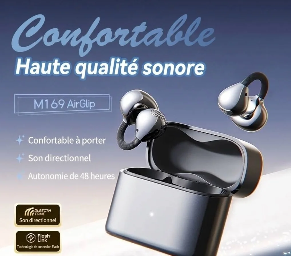 Écouteurs intra-auriculaires sans fil AirGlip M173 - Autonomie de 42 h - Modèle n° M173