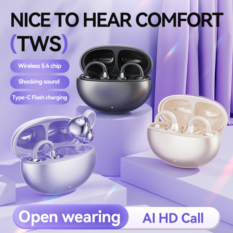 Open-Ear Wireless TWS Earbuds with AI HD Call & Bluetooth 5.4 Model#M91