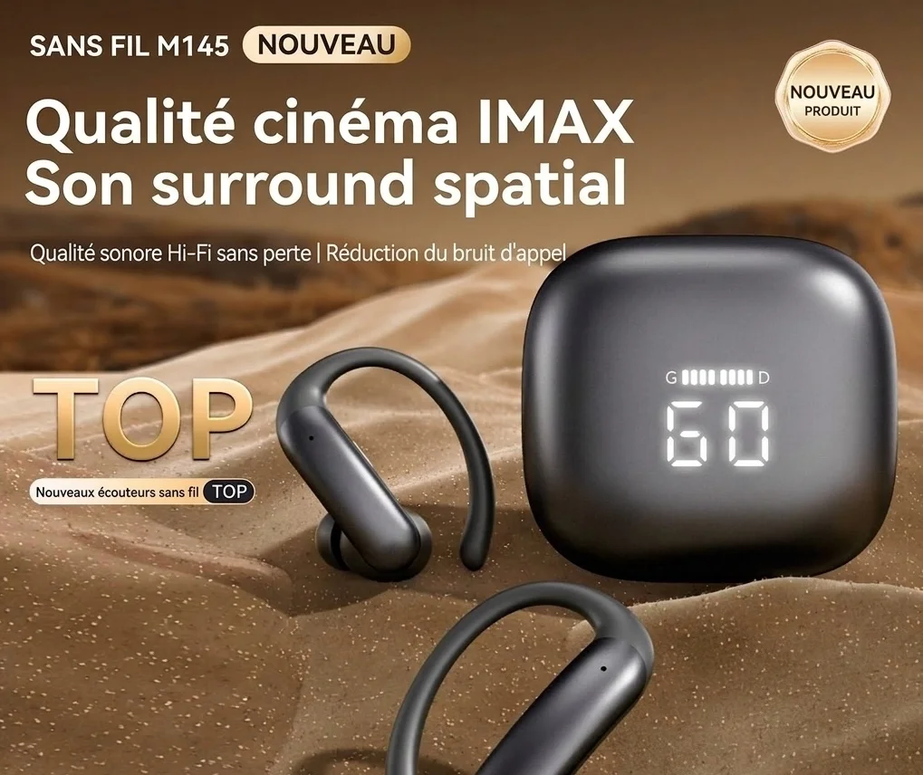 Écouteurs intra-auriculaires sans fil Bluetooth M145 avec boîtier LED Modèle n° M145