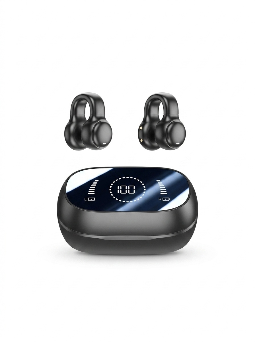 9D Wireless Ear-Clip Headphones with LED Power Display Model#M47