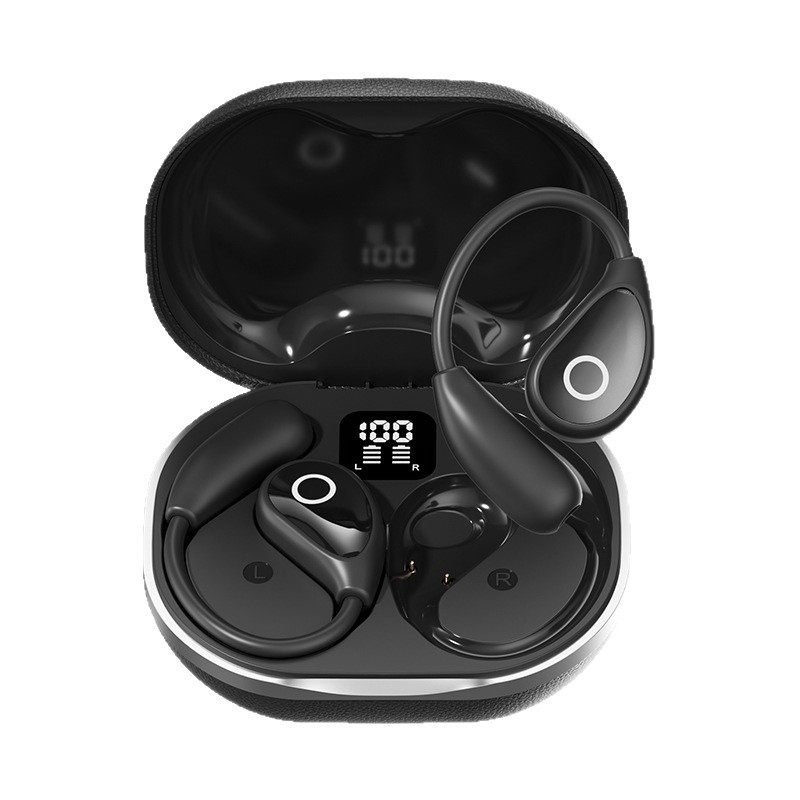 Wireless Open-Ear Bluetooth Earbuds with Leather Charging Case Model#M95