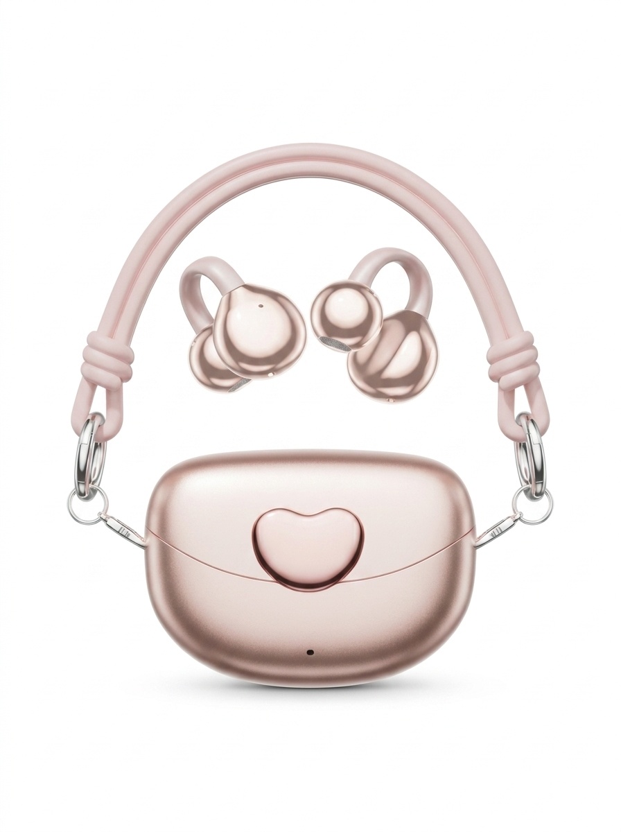 Écouteurs intra-auriculaires sans fil TWS à oreille ouverte avec boîtier de charge en forme de cœur, modèle n° M106