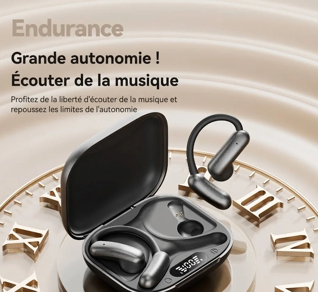 Écouteurs intra-auriculaires sans fil à oreille ouverte avec indicateur de batterie LED, modèle n° M139