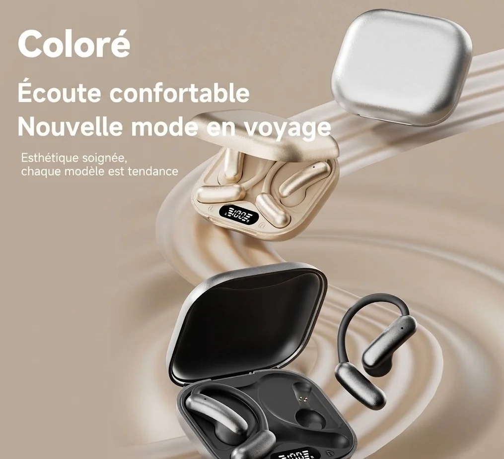 Écouteurs intra-auriculaires sans fil à oreille ouverte avec indicateur de batterie LED, modèle n° M139