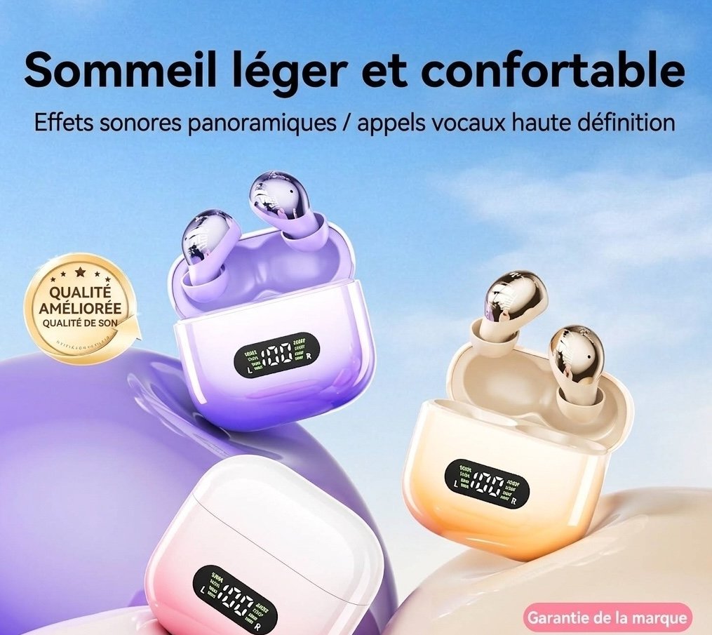 Écouteurs sans fil Bluetooth 6.0 avec affichage numérique LED, modèle n° M184
