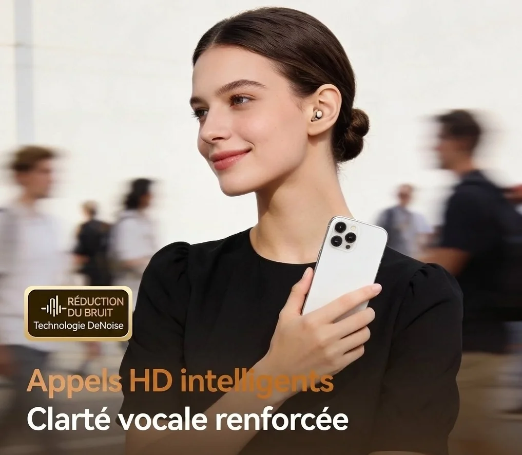 Écouteurs sans fil Bluetooth 6.0 avec affichage numérique LED, modèle n° M184