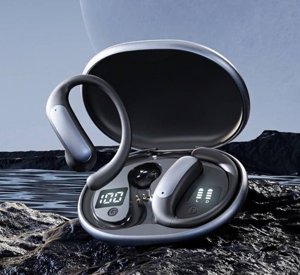 Écouteurs intra-auriculaires sans fil Bluetooth 5.4 à oreille ouverte avec indicateur de charge LED, modèle n° M134