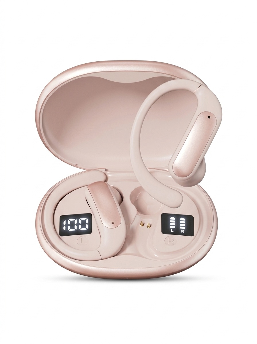 Écouteurs intra-auriculaires sans fil Bluetooth 5.4 à oreille ouverte avec indicateur de charge LED, modèle n° M134