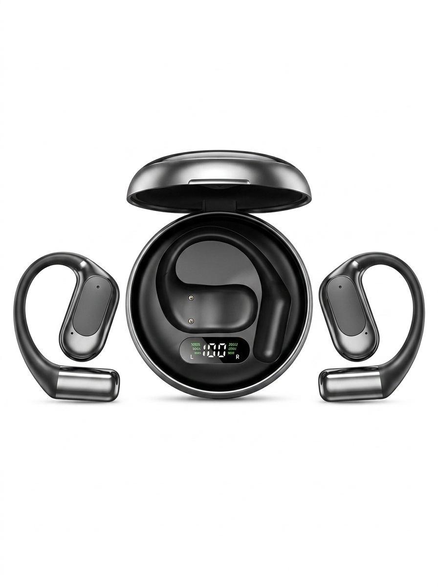 Open-Ear Wireless Bluetooth Earbuds with LED Charging Case Model#M114