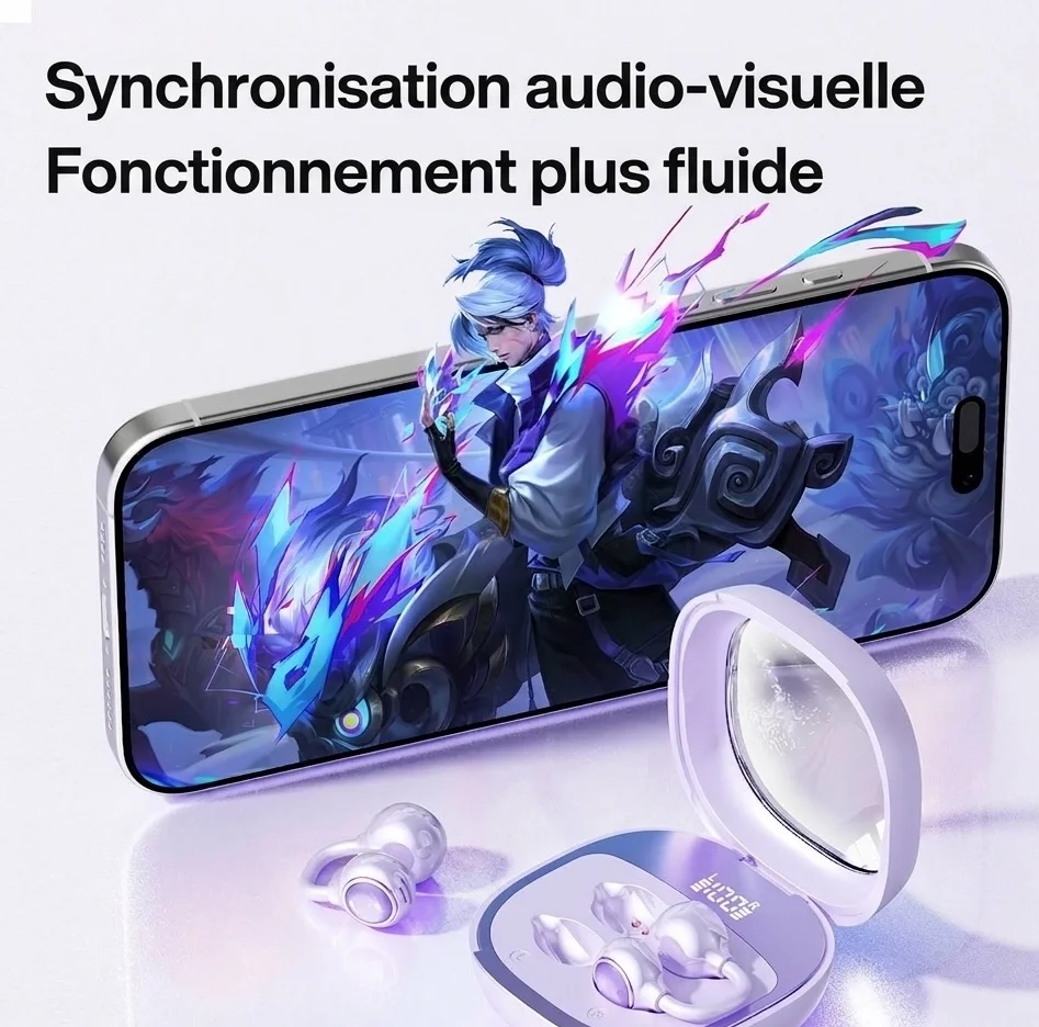Écouteurs intra-auriculaires sans fil à oreille ouverte avec réduction de bruit ENC, modèle n° M163