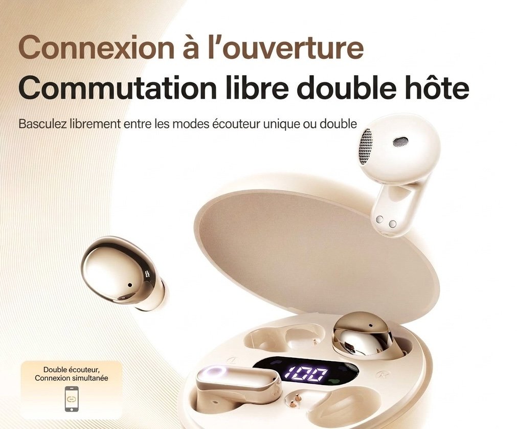 Écouteurs sans fil Mini Bean - Casque Bluetooth double usage Modèle n° M166