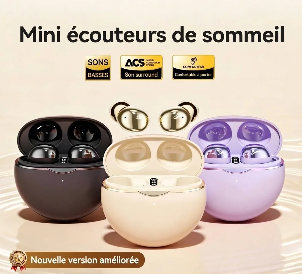 Écouteurs sans fil Petite Sleep TWS avec amplification des basses et micro, modèle n° M185