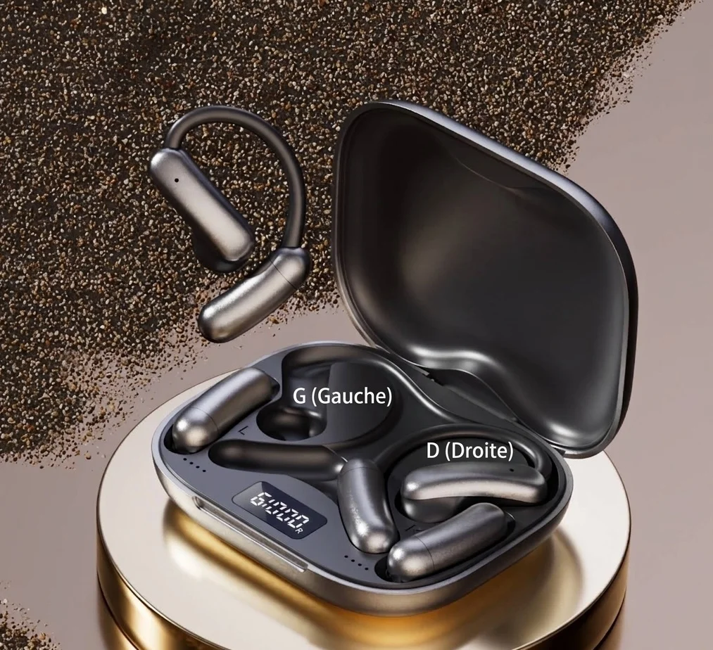 Écouteurs Bluetooth sans fil à oreille ouverte avec batterie magnétique, modèle n° M143