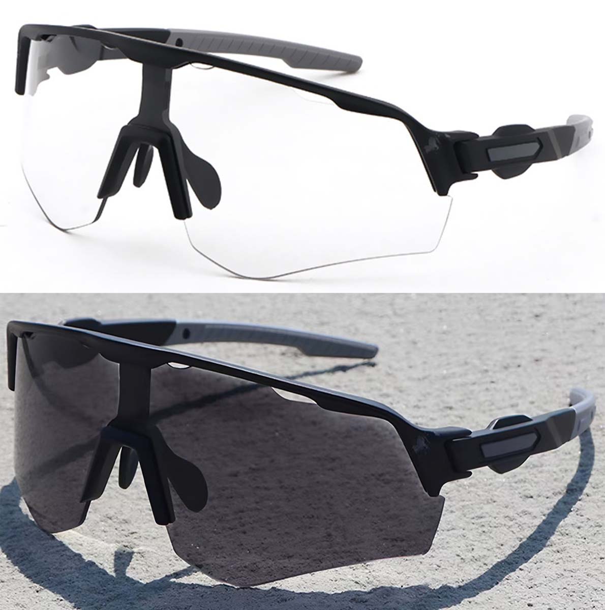 Irregular Black Plastic Sunglasses #BS1725-0051