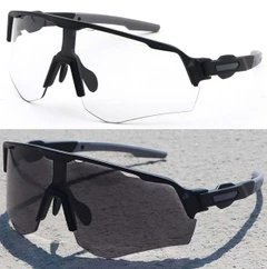 Lunettes de soleil irrégulières en plastique noir #BS1725-0051