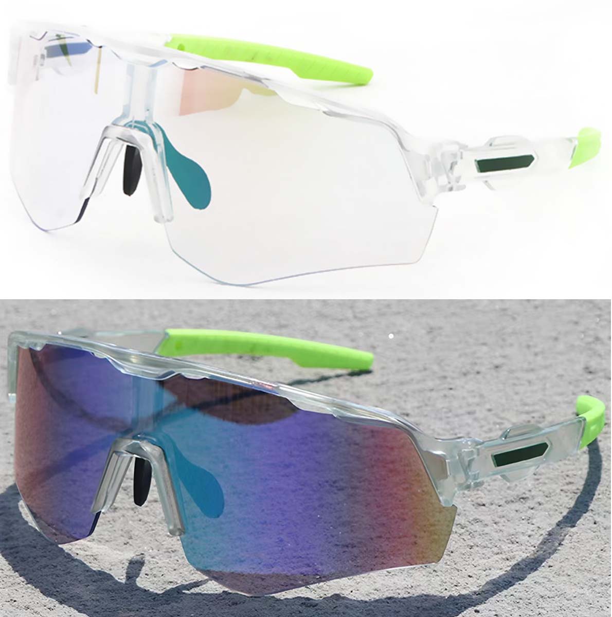 Irregular Transparent Plastic Photochromic Glasses #BS1725-0058