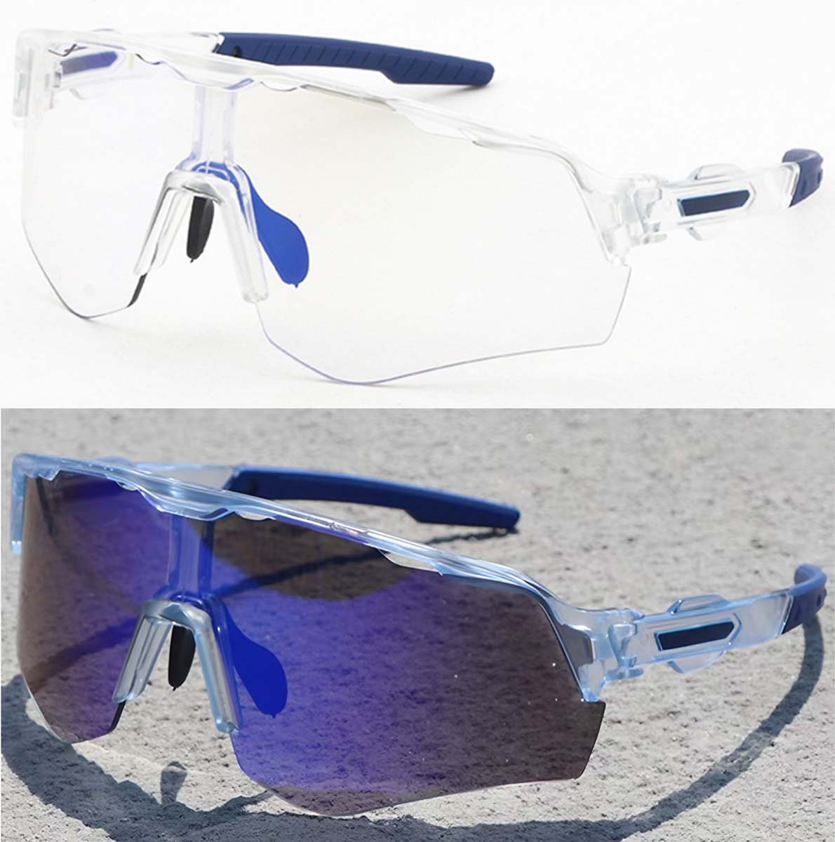 Irregular Transparent Plastic Photochromic Glasses #BS1725-0057