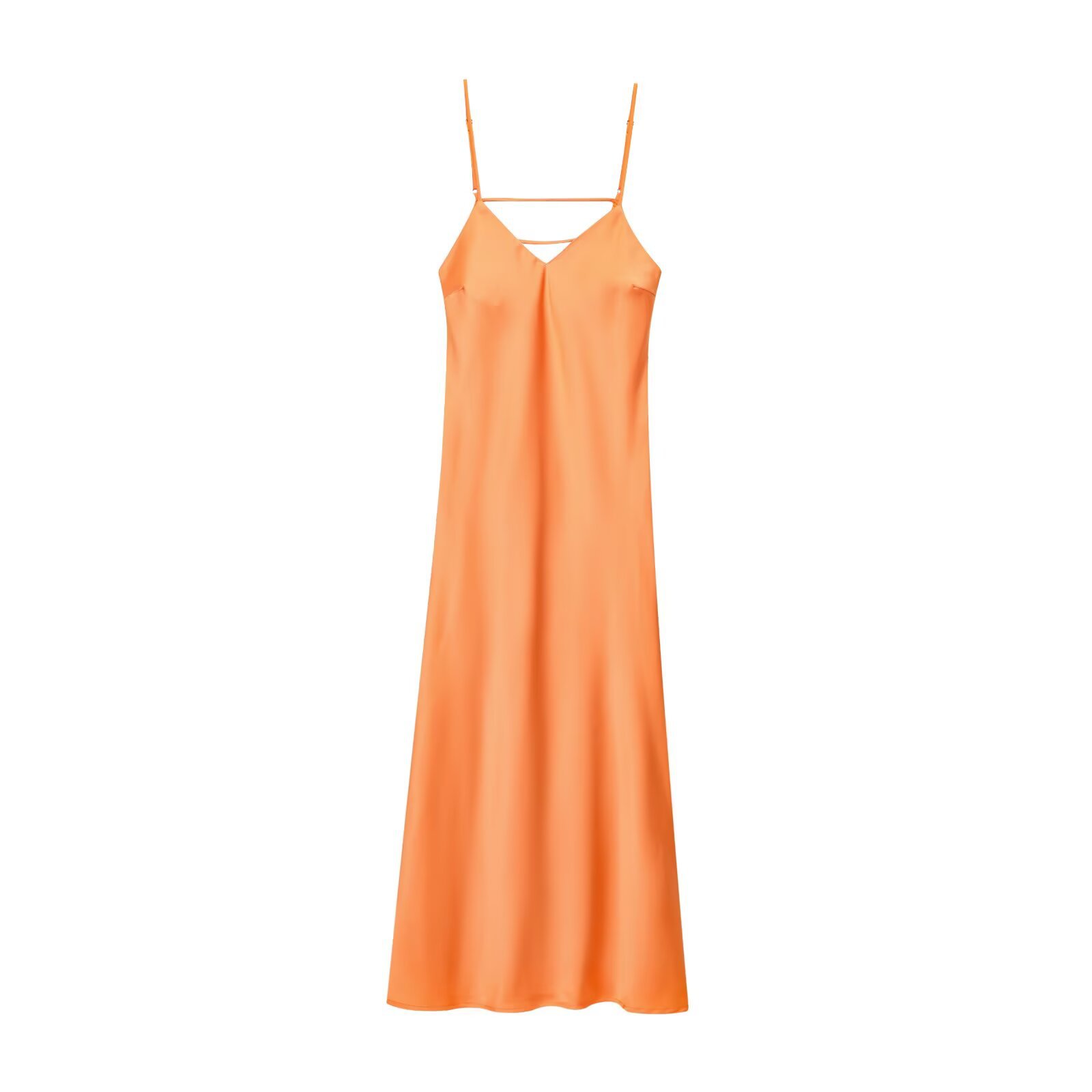 Satin Midi Dress Elegant Style KUN-00052