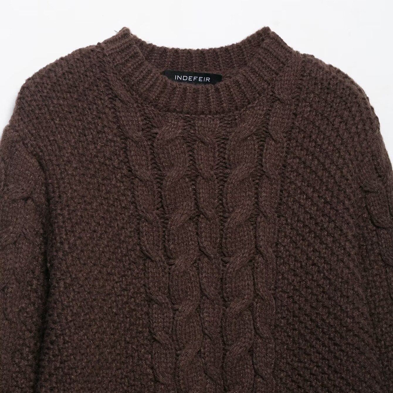 Knit Sweater Chunky Cable Knit Oversized Sleeve KUN-00069